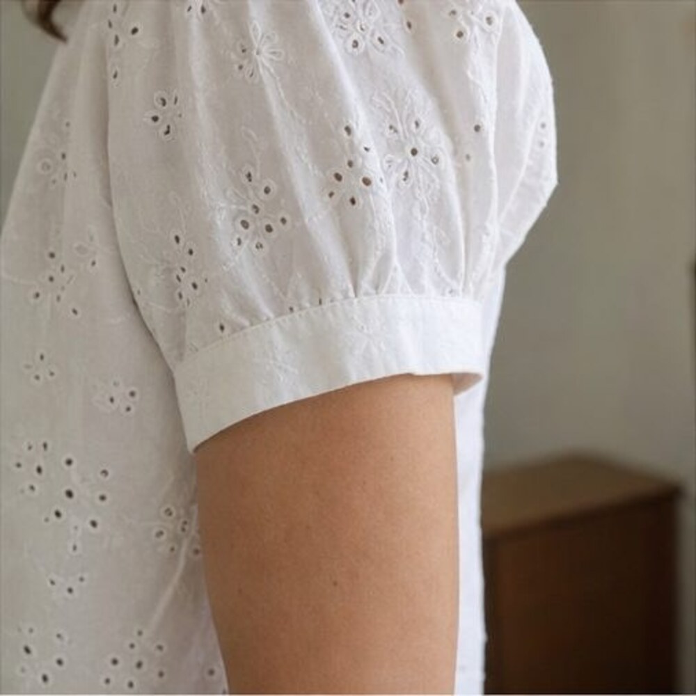 Navy Ruffle Blouse - Picture 5 of 6